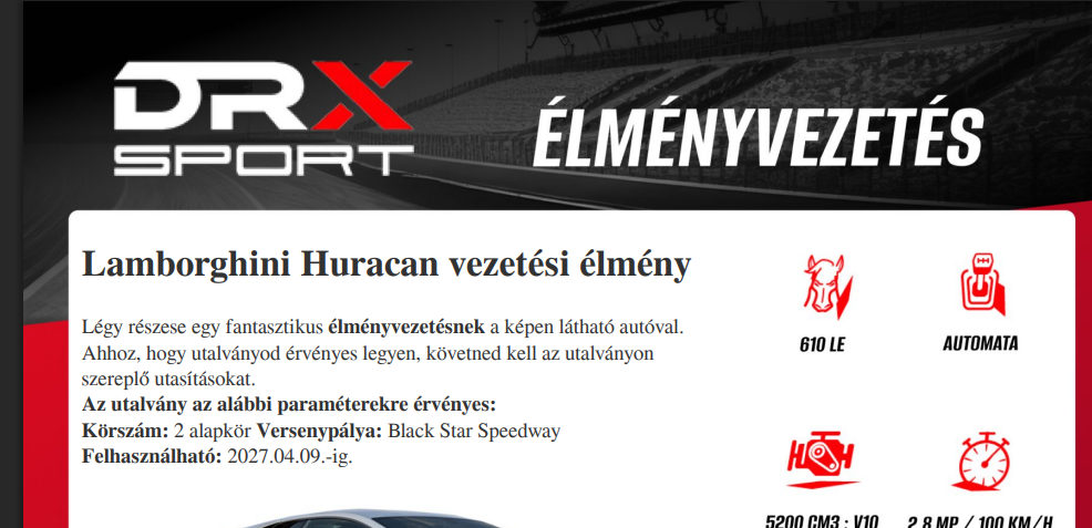 Drive-X.eu utalvány minta